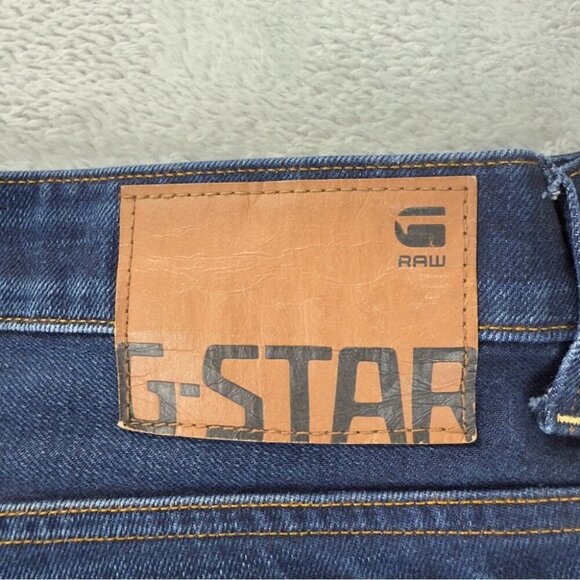 G-Star Men's Sz 42x31 Attacc Low Straight Leg Jeans Button Fly Dark Indigo Blue - Picture 5 of 14